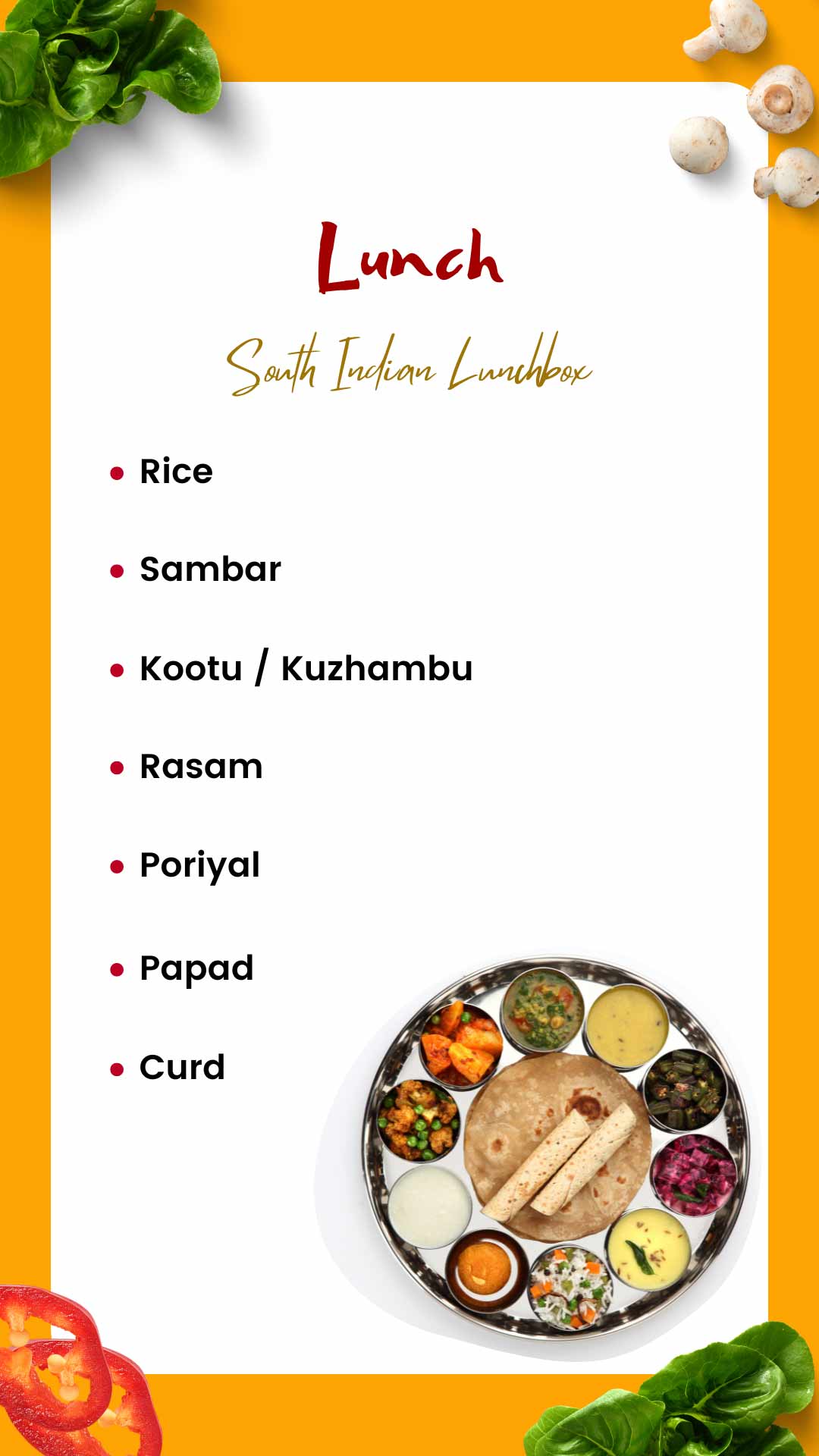 Veetu Saapadu Lunch Menu